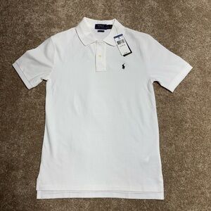 Ralph Lauren White Men's Short-Sleeve Polo with Navy Pony